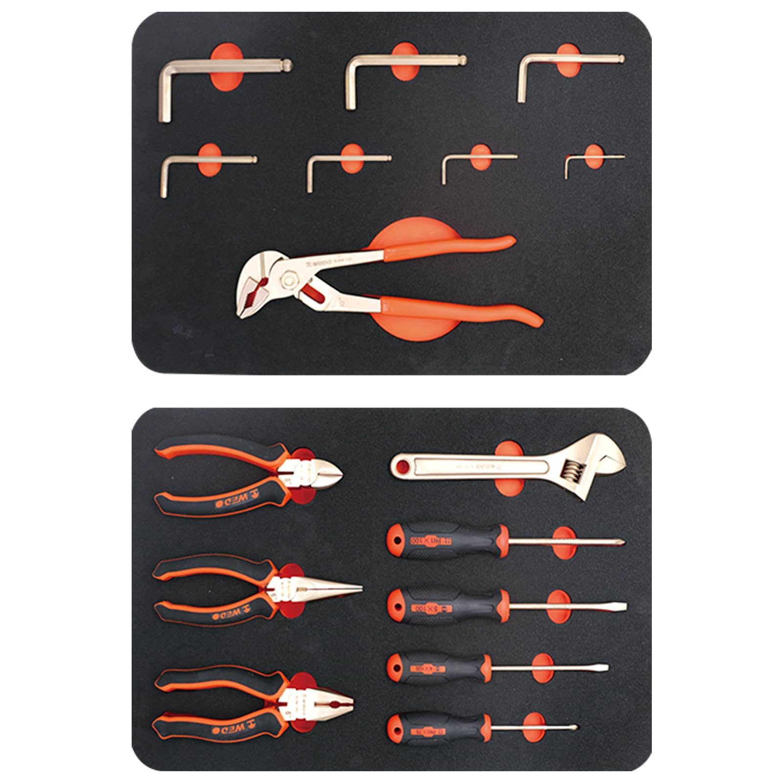 WEDO 16-Piece Non-Sparking Tool Set, Screwdrivers, Adjustable